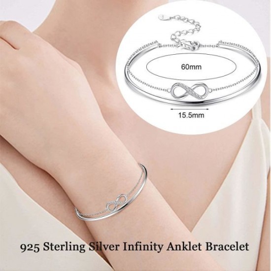 Infinity Bracelets And Anklet Bracelets For Women Adjustable Length Gift For Mother's Day Infinity Bracelets And Anklet Bracelets For Women Adjustable Length Gift For Mother's Day